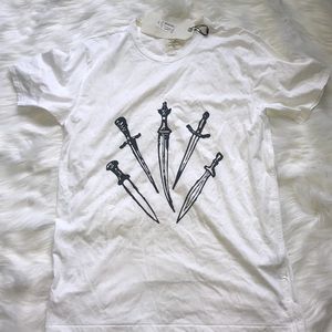 NWT MENS White Rag & Bone Dagger Tee. Size Large